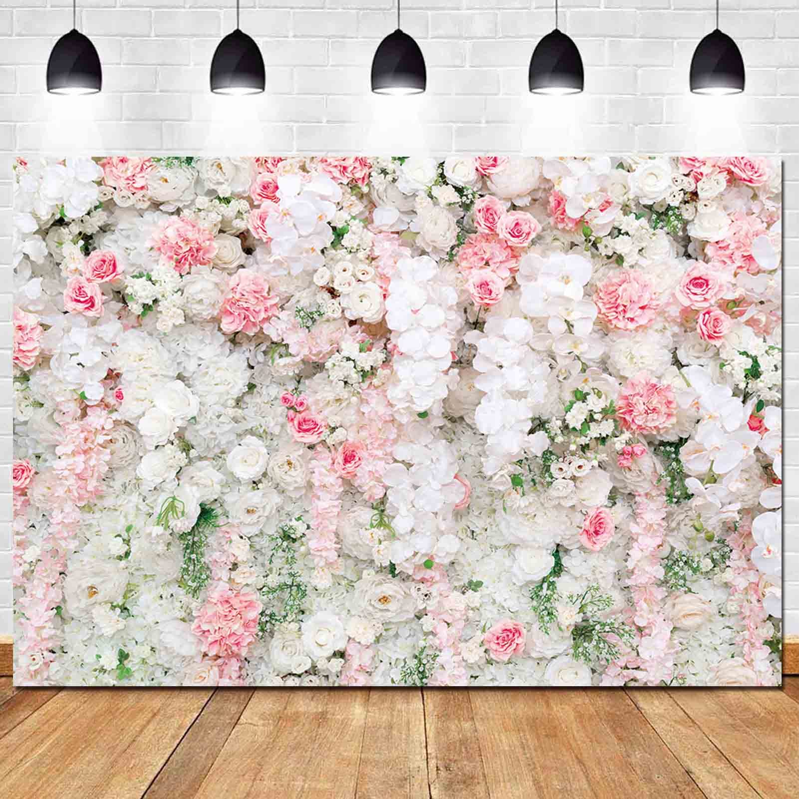 Fotohintergrund Mit Rosen – 210x150 Cm, Weicher Stoff, Frühlingsrosa/weiß