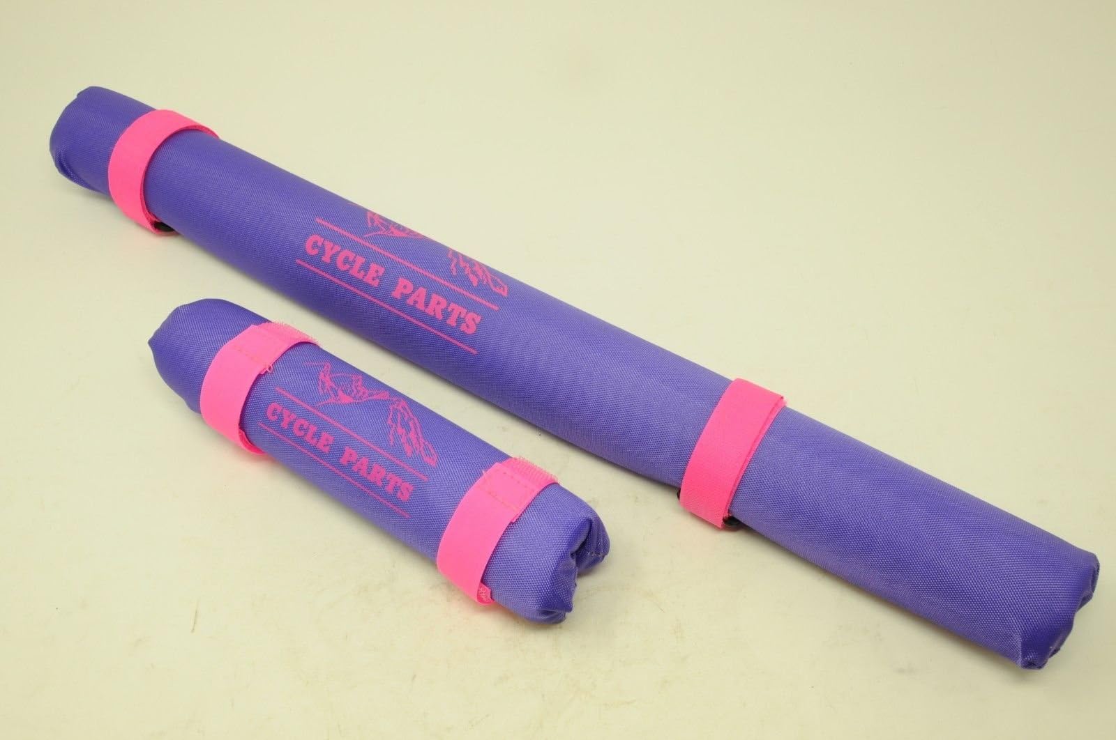 BIKE CRASH PROTECTION PAD SET PURPLE HANDLEBAR & FRAME TOP TUBE LADIES OR MENS