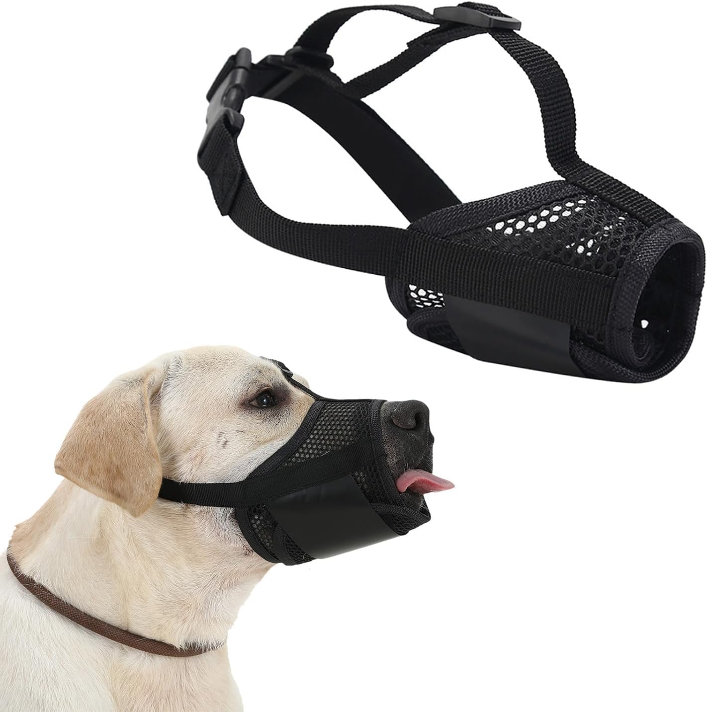Dog Muzzle Soft Mesh Muzzle Adjustable Breathable Dog Muzzle, Dog