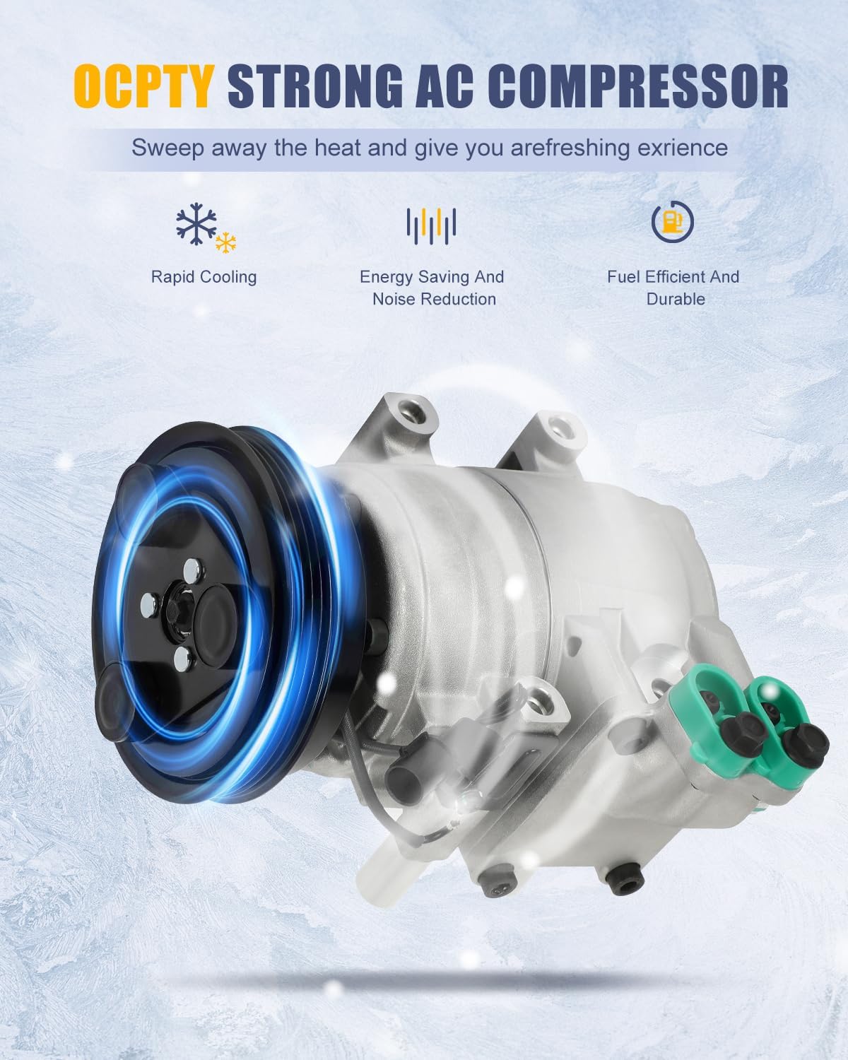 OCPTY AC Compressor for 2001 2002 2003 2004 2005 for Hyundai Accent 1.6L 9770125100