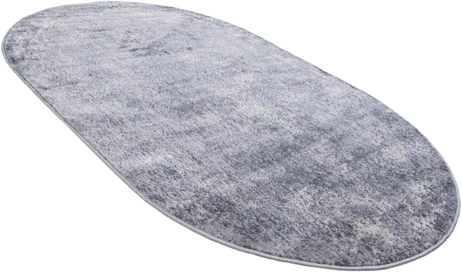 Rugs.com Oregon Collection Rug – 4x6 Oval Gray Low-Pile Rug Perfect for Living Rooms, Large Dining Rooms, Open Floorplans