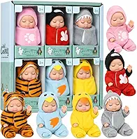 Kit 6 Bonecas Mini Bebe Reborn Realista - 11 cm, Bonequinhas Colecionáveis Sleep Baby (Envio Sortido)