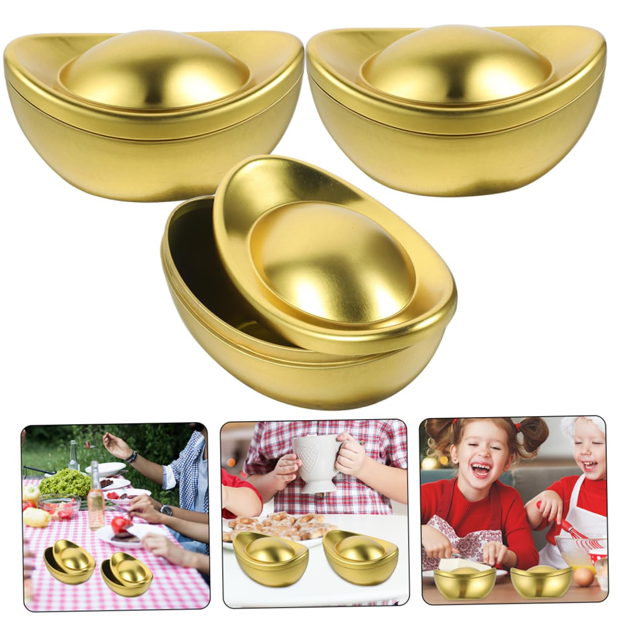 DECHOUS 3 Set Di Barattoli Per Dolci Biscotti Cioccolatini Scatole Di Con Coperchio Per Decorazioni Per Banchetti Nuziali 4 Pezzi * 3