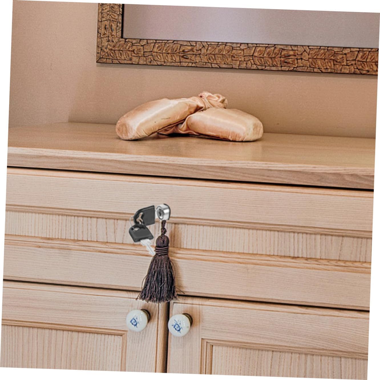 Drawer Cabinet Lock with Key Stainless Steel Square Tongue Lock for Home Furniture Drawers and Wardrobe Cupboards for Protection and Storage Security