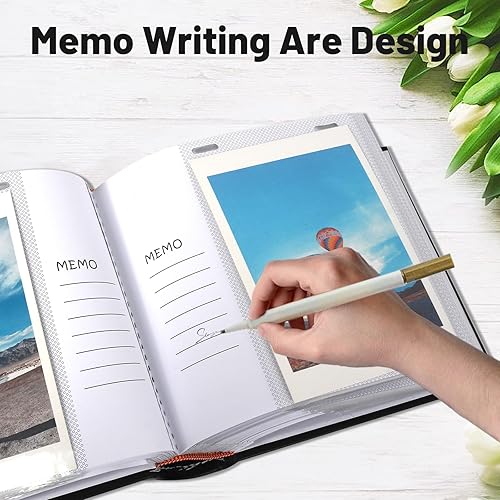 Miniatura 10 de RECUTMS Álbum de fotos con capacidad para 200 libros de fotos de 4 x 6 pulgadas, fundas de página de cuero de primera calidad, para la familia,