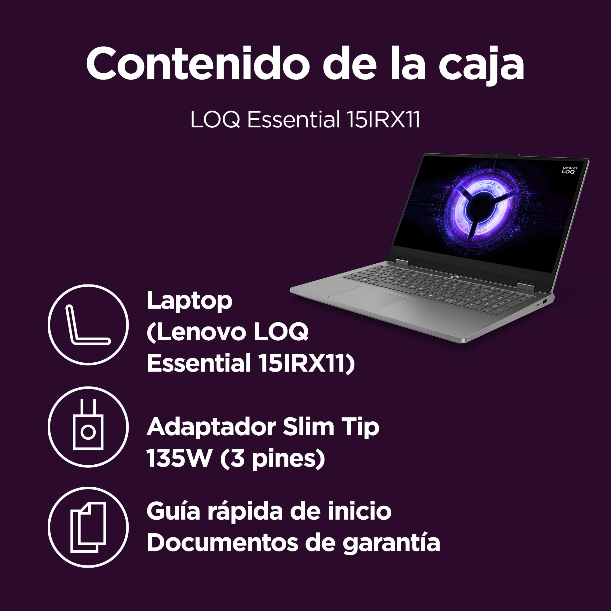 Lenovo LOQ Essential Gen 11 - Ordenador Portátil Gaming IA 15.6'' FHD (Intel Core i5-13450HX, NVIDIA GeForce RTX 5050, 16GB RAM, 1TB SSD, 144 Hz, Wi-Fi 6, Sin Sistema Operativo) QWERTY Español - Gris