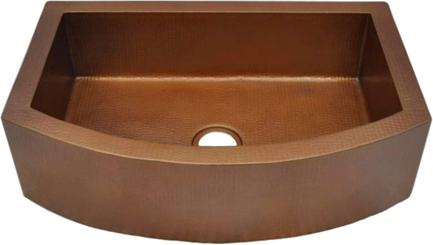 Soluna Copper Farmhouse Sink 36" Hammered Copper Kitchen Sink Cafe