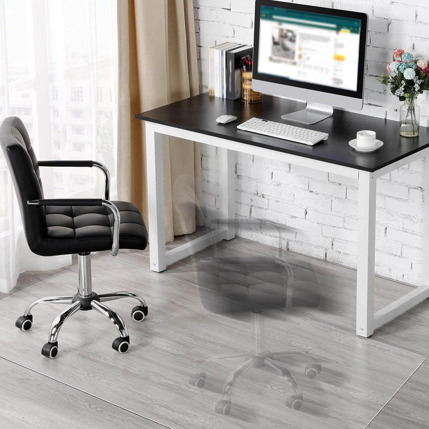 ALAIAS Office Chair Mat for Hardwood Floor 1.5mm Thick Durable Clear PVC Desk Chair Mat Under Desk Computer Gaming Chair Mat Wood/Tile Protection Mat Non-Slip Not Stuck Wheel (Size : 20x51)