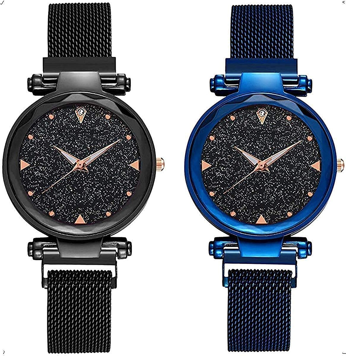 SELLORIA Analogue Black-Blue Casual Black Dial Combo of Magnet Watch - Pair of 2 - for Girls & Women (B08RDCTY12) Amazon Price History, Amazon Price Tracker