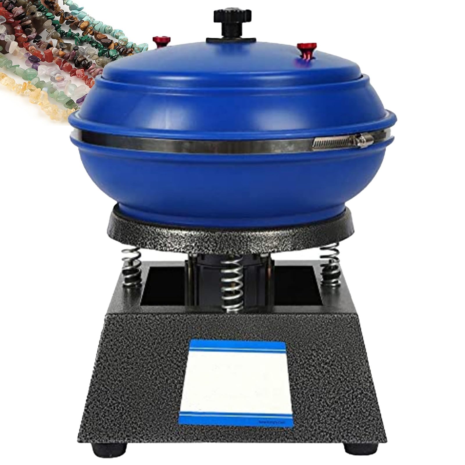 MiyKom Jewelry Vibration Polishing Machine Durable Rubber Sur-face Fade Resis-tant for Metal Jewelry Gems Jade Agate Electric Vibrating Tumbler Electric Rock Tumbler B