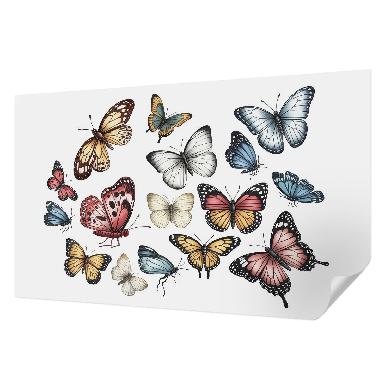 Pose Murale Décor Mural Adhésif Chambre et Salon Panoramique Papillons Paradis