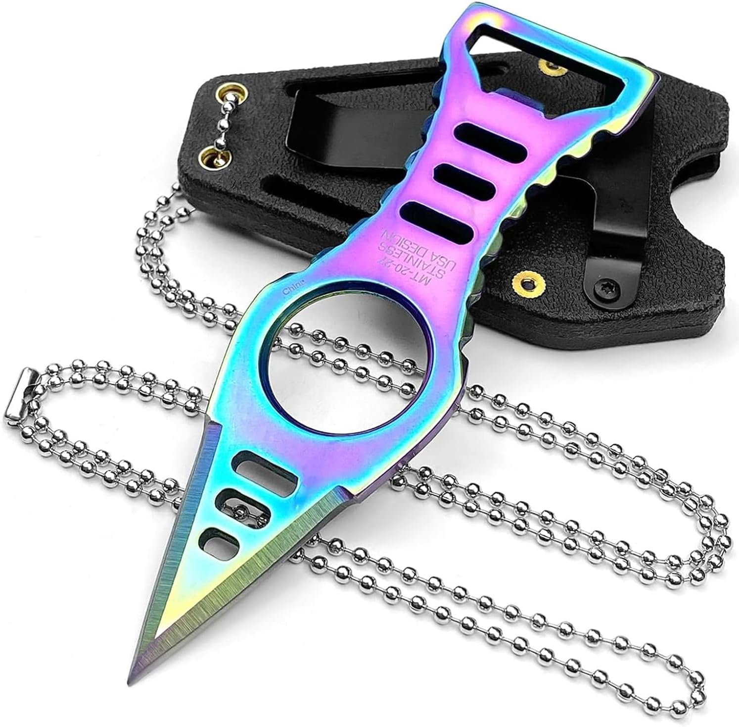 Neck Knife with Sheath and Necklace, Mini Fixed Blade Knife Necklace for Men, Ultra Small Pocket Knife EDC Tools Cool Gadgets for Camping, Backpacking, Hiking, Survival