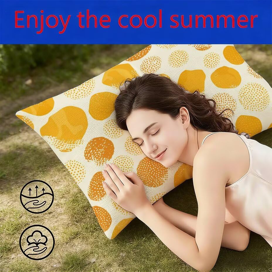 Housse de coussin de jardin imperméable orange 60x80 aspect lin
