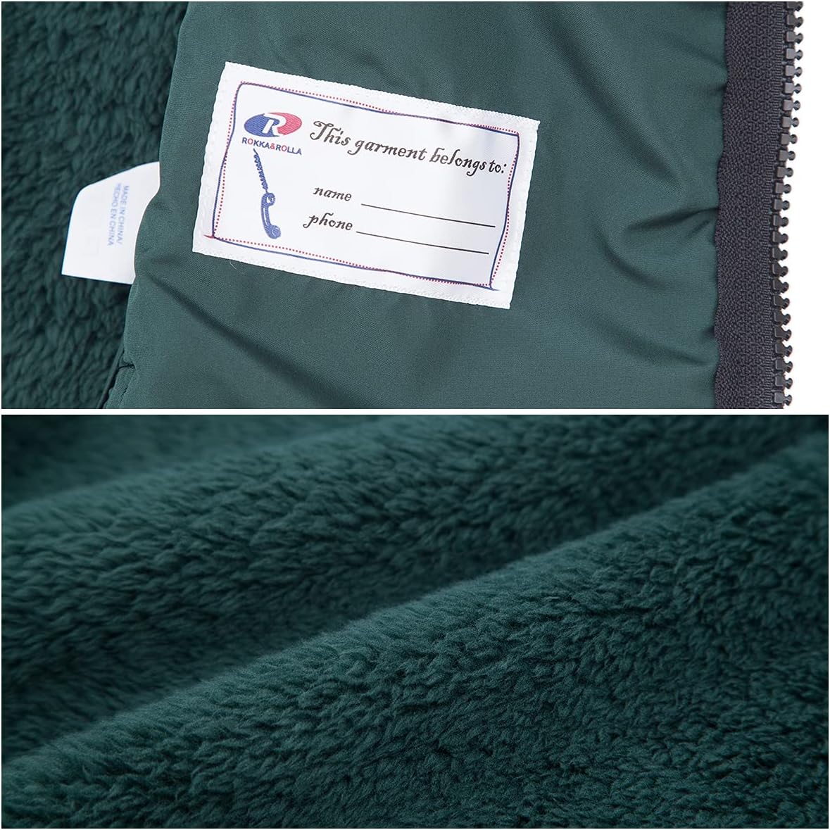 Rokka&Rolla Boys' Hooded Sherpa Fleece Lined Jacket - Image 5