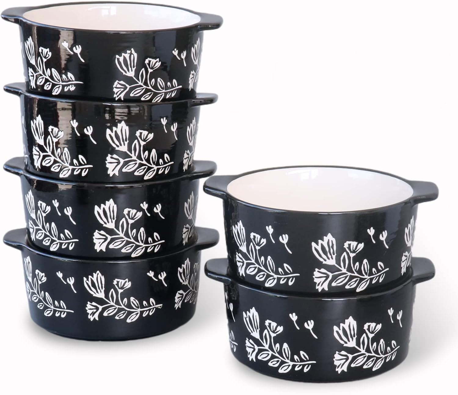  | Wisenvoy Soup Bowls with Handles Soup Bowls 21 Ounces Soup Bowl French Onion Soup Bowls Ceramic Soup Mug Soup Crocks: Soup Bowls