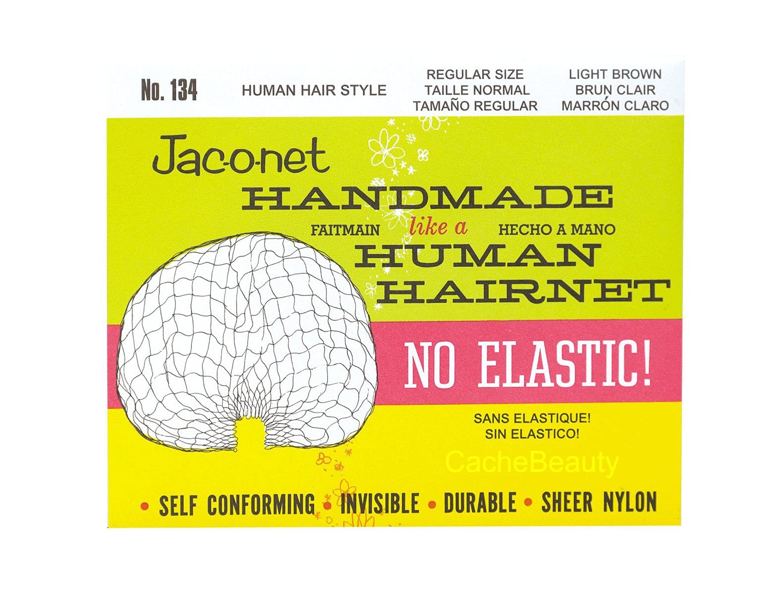 Jac-O-Net No Elastic Hair Net Regular Light Brown Light Brown