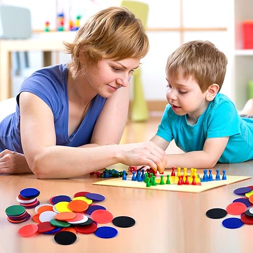 Miniatura 5 de Coopay 300 unidades de 10 colores de plástico para contadores de aprendizaje, discos de conteo de fichas de bingo para práctica de matemáticas