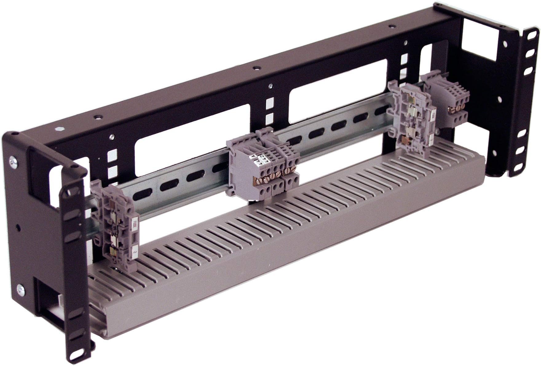 IRP1033D 3U Rackmount 3.78 inch Low Profile DIN Rail Panel for Industrial Standard EIA-310 19 inch 2-Post Relay Rack or 4-Post Server Rack