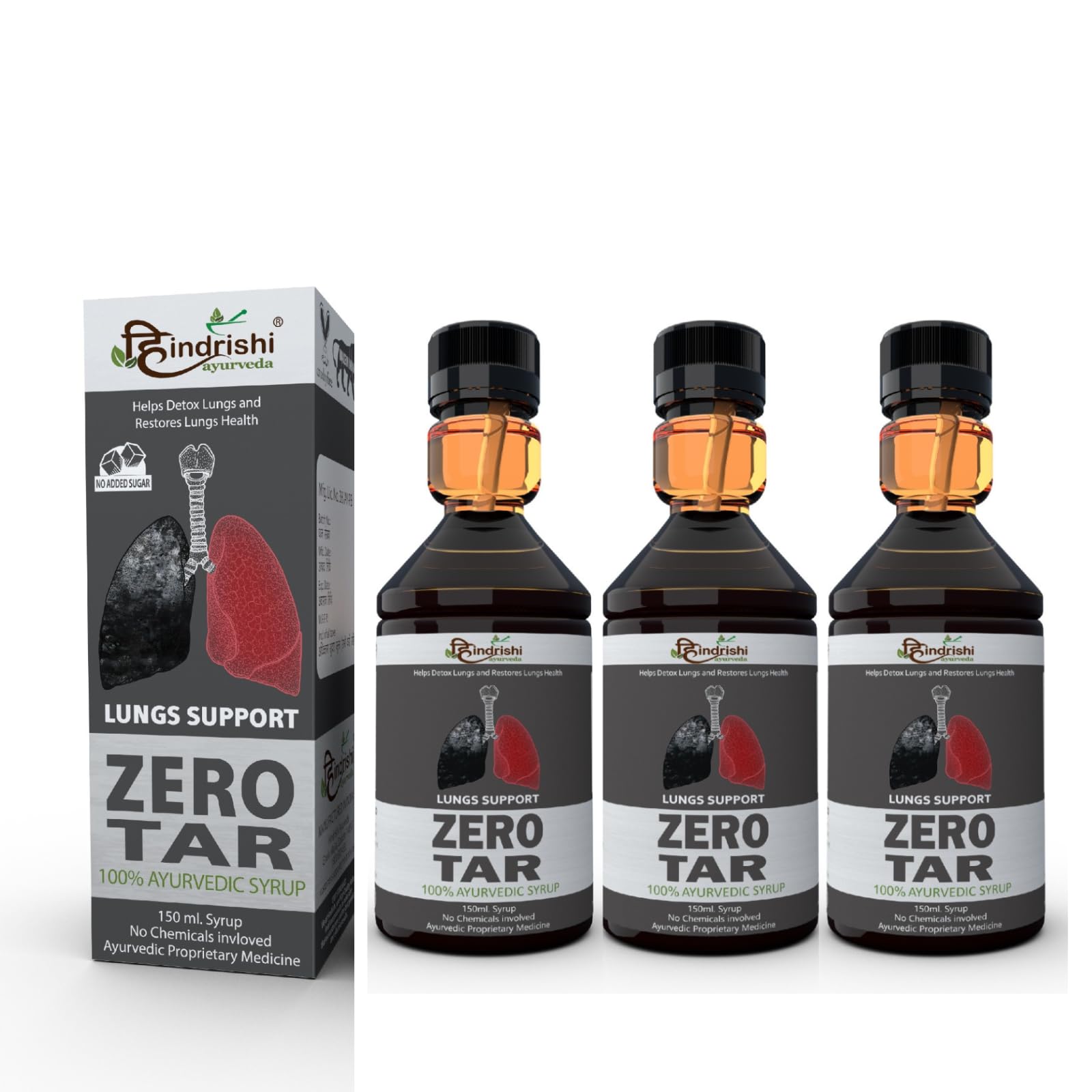 Hindrishi Ayurveda Zero Tar syrup NO Added Sugar (Set of 3) Lungs Detox (B084X7KTCB) Amazon Price History, Amazon Price Tracker