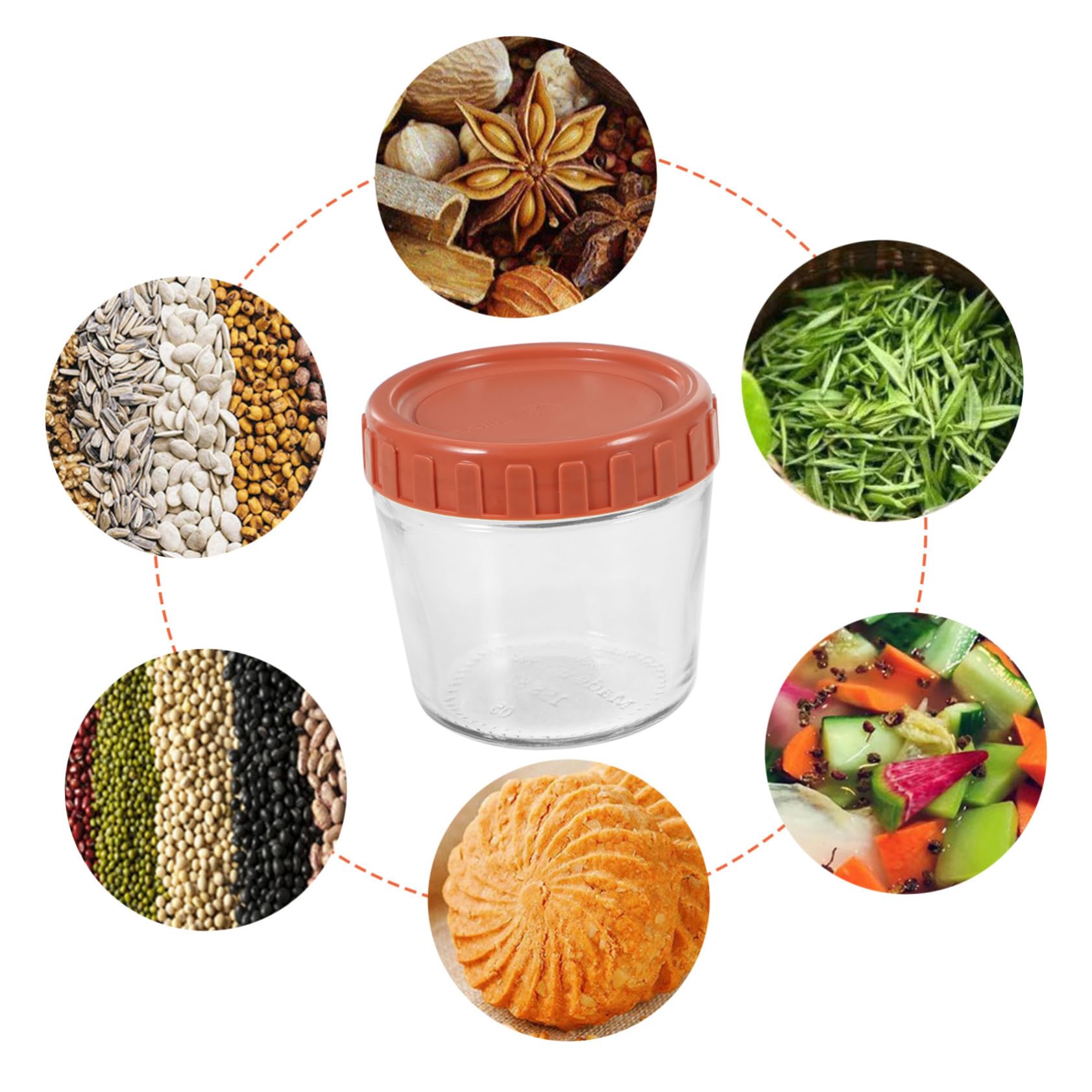 4pièces Lot De Bocaux Verre Hermétiques Pour Conservation Alimentaire Contenants Réutilisables Avec Couvercle Pour Yaourt Et Épices