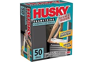Poly-America Husky HK18XDS050W Drawstring Compactor Bags