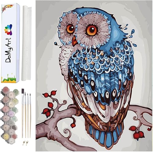 DoMyArt Kit de pintura acrílica por números sobre lienzo para adultos principiantes, pintura con animales acrílicos, kits de pintura artística,