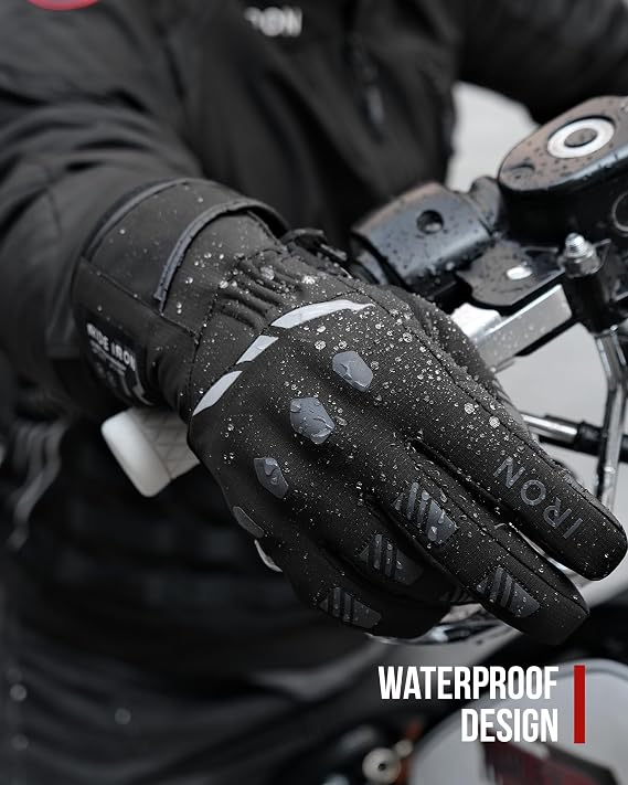 RIDEIRON Winter Motorcycle Gloves Waterproof Touchscreen for Men and Women