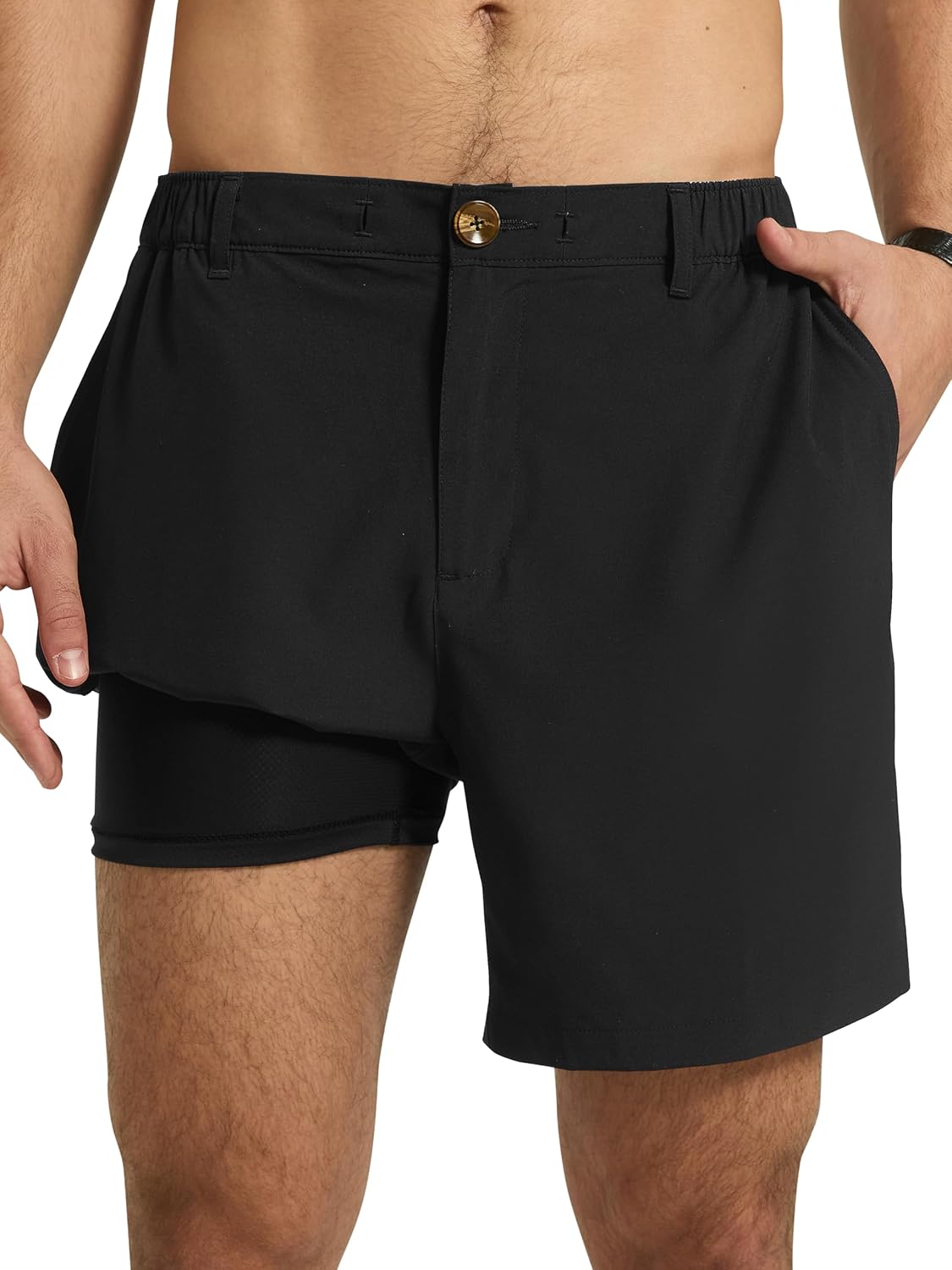 Arcweg Mens Casual Shorts 6 inch Inseam Stretch Golf Shorts Water Friendly Active Hybrid Shorts Regular Fit