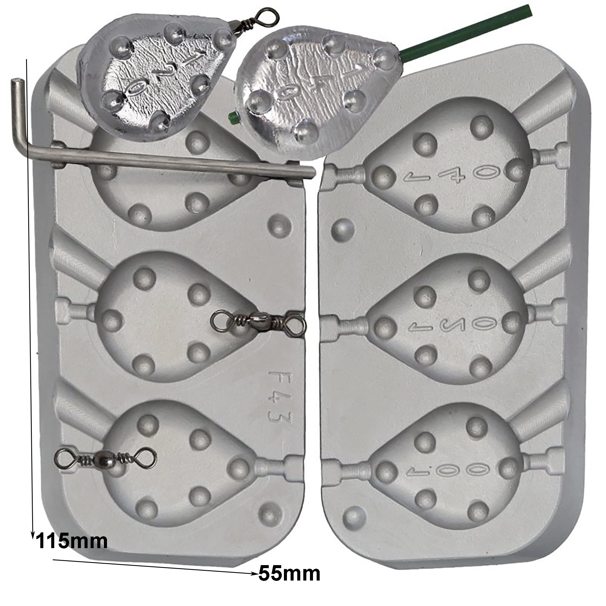 Grip Plat Pêche Poids Moule 100-120-140g 2 en 1 pour pêche à la carpe, mer, pêche à la ligne
