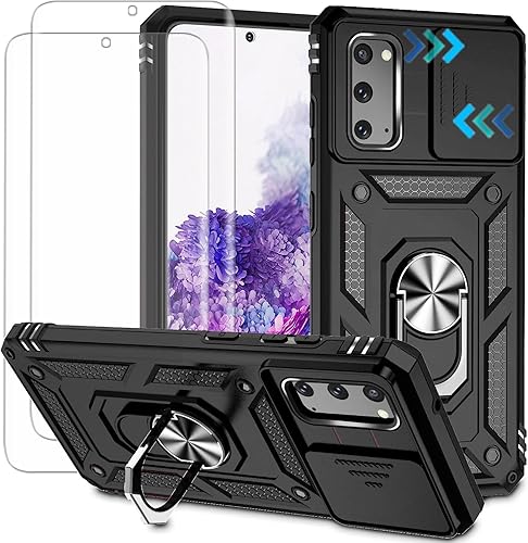 Funda para Samsung Galaxy S20 (no compatible con Galaxy S20 FE), con cubierta deslizante para cámara y protector de pantalla de TPU flexible