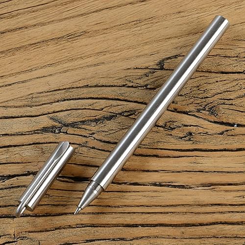 Miniatura 2 de EKLOEN Bolígrafo de acero inoxidable plateado, punta fina, tinta negra, un paquete