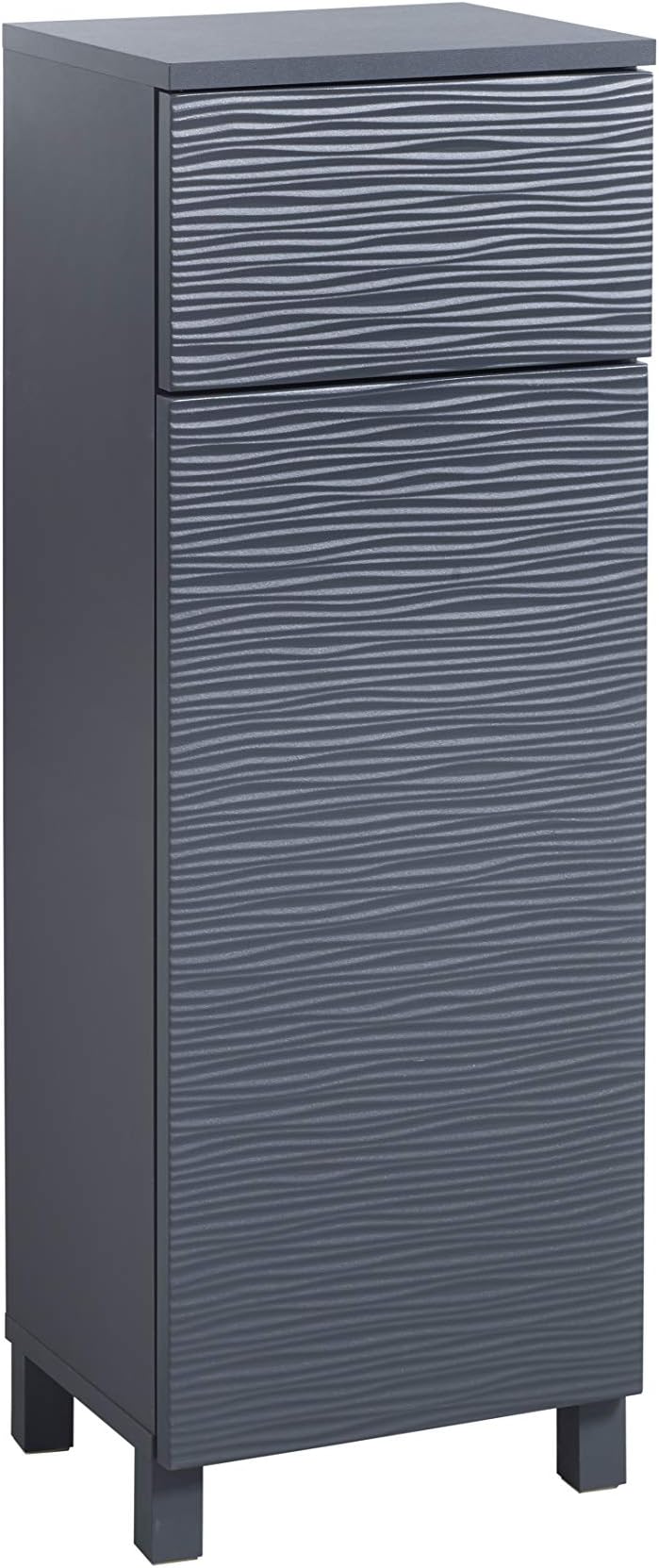 House and Homestyle Jessie Grey Ripple Floor Cabinet, Particleboard-3mm Particleboard-15mm Particleboard with Textured Foil Finish MDF/Particleboard-30mm Nominal Assembly Kit-Boxed, one size
