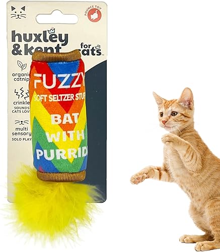 Miniatura 10 de Huxley & Kent Juguete de peluche para gatos – Juguete interactivo de hierba gatera para gatos y gatitos – Suave con crujido y hierba gatera –
