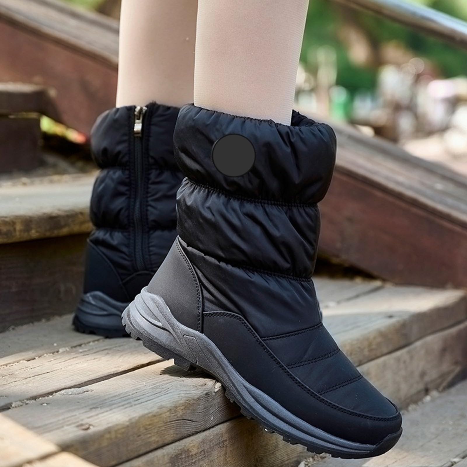 Scarpe da Neve Donna Impermeabili 2026 Stivali Invernali Donna, Isolati, Termici, Foderati, Caldi, Comodi, Antiscivolo, Esterno Per Il Freddo In Pelle