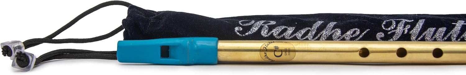Radhe Flutes | C Sharp Flute | Tuned With Tanpura A=440Hz | Brass Flute + Velvet Cover