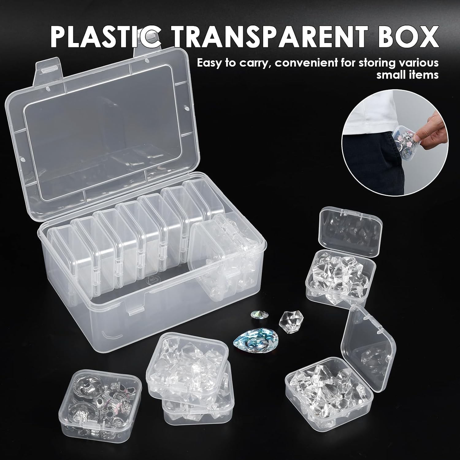1Pack Small Bead Organizers Bead Containers For Organizing With 12 Mini Cases Beads Organizers And Storage Box With Hinged Lid For Storage Of Small Items Crafts
