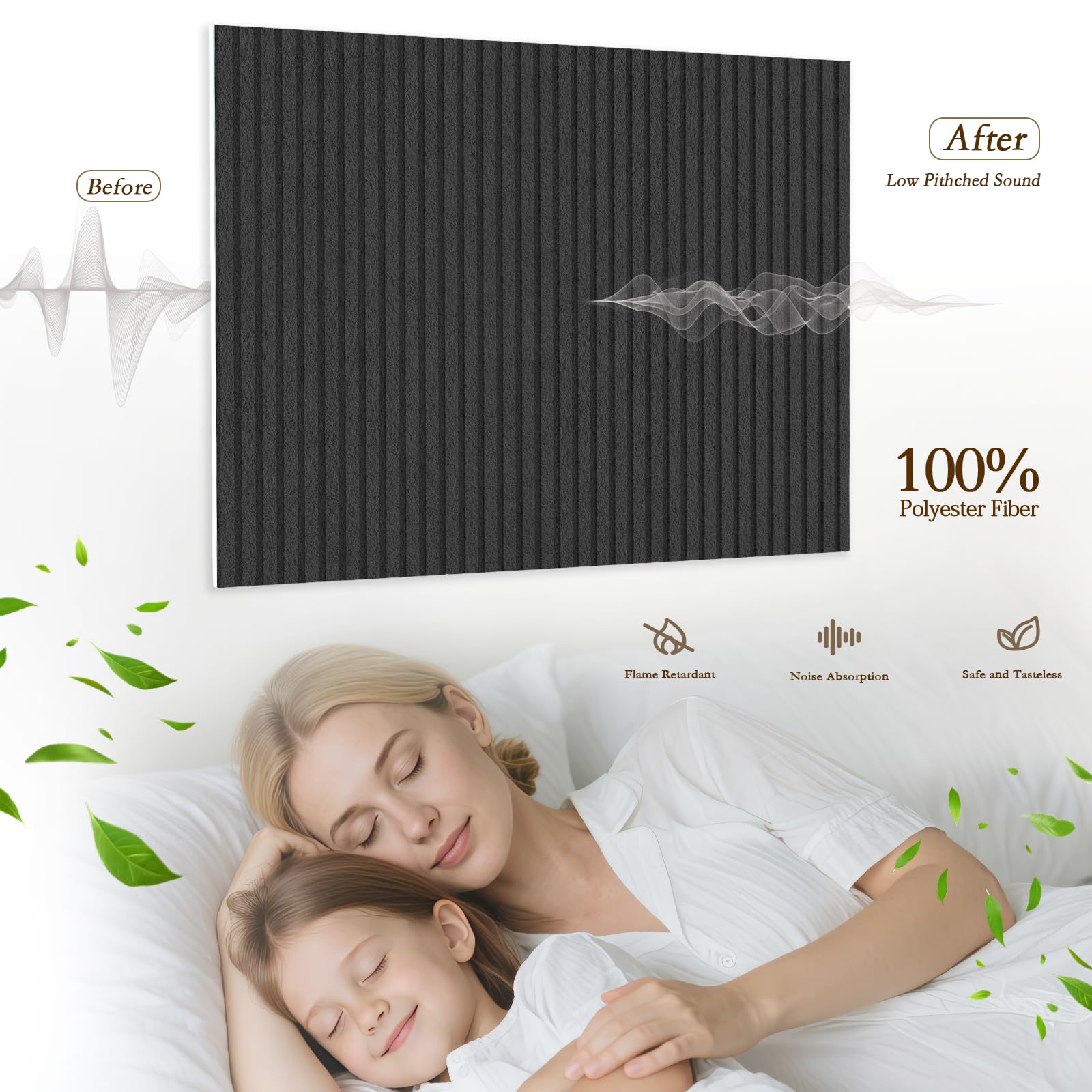 JBER 6 Pezzi Pannelli Fonoassorbenti Adesivi, Pannello Fonoassorbente ad Alta Densità, Pannelli Insonorizzanti per Pareti, Trattamento Acustico per Podcasting, Studi di Registrazione, 60×60×1cm, Nero