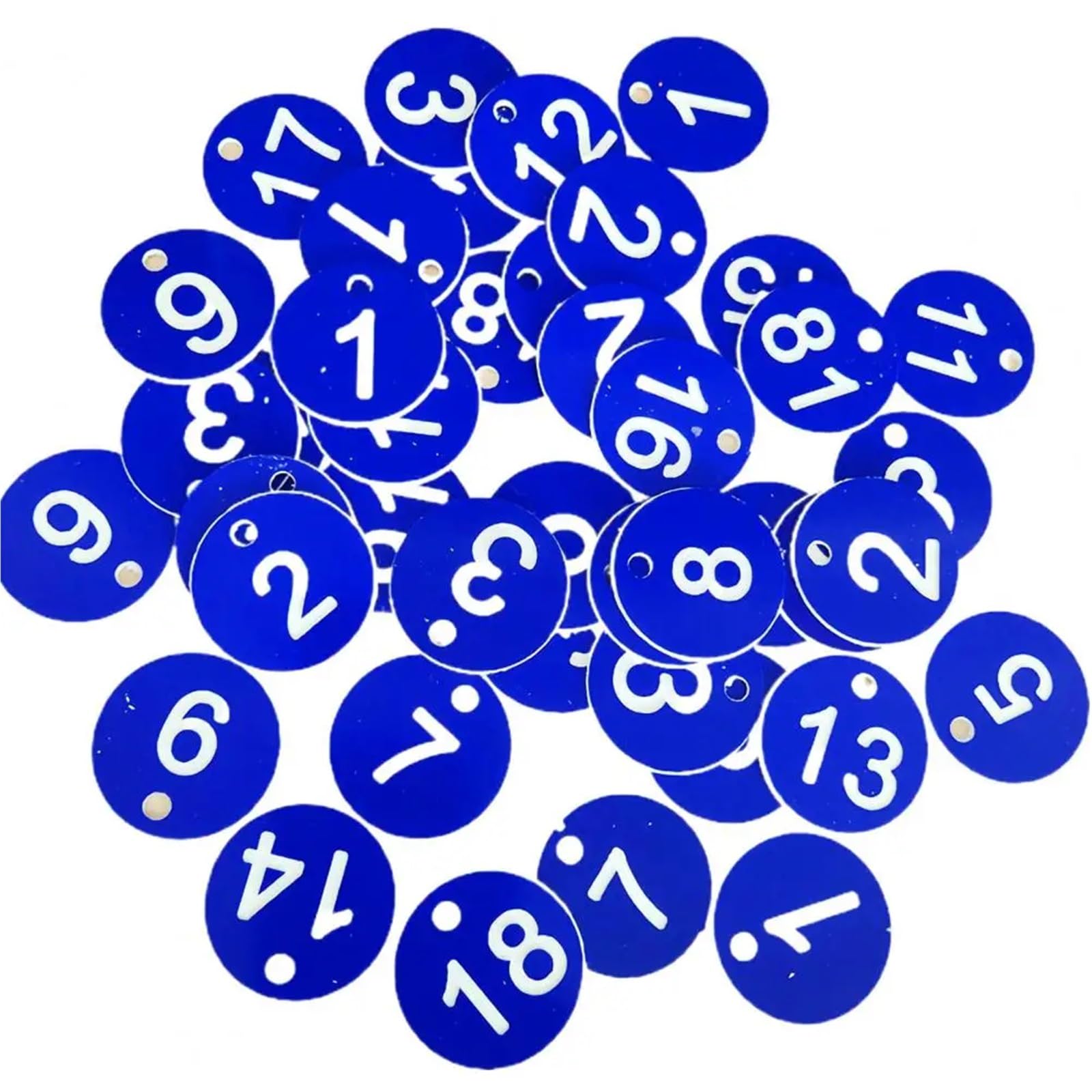 GPDNBIEU Numbered labels, Plastic Number Tags Multicolor 100 pcs(Dark Blue)