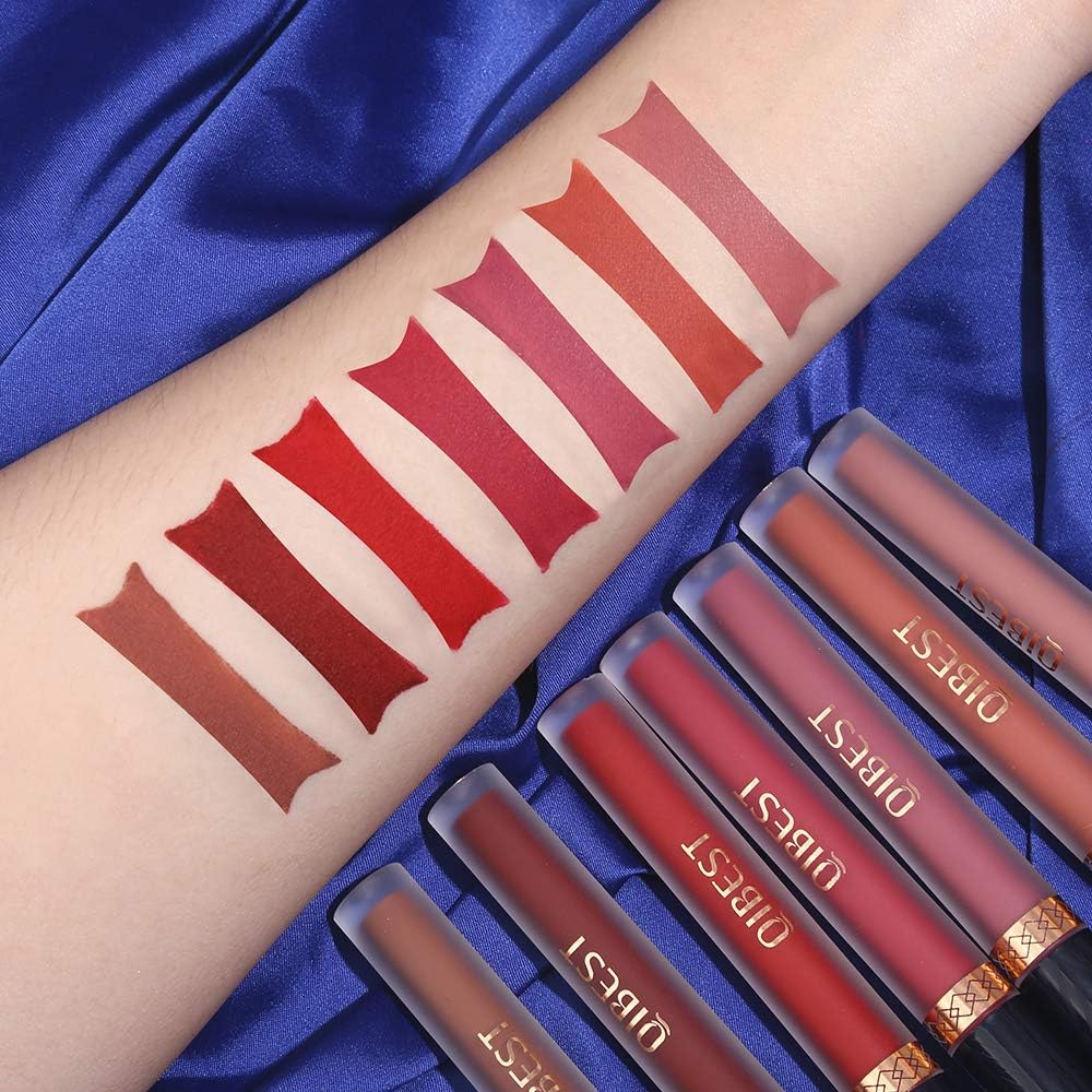 7Pcs Matte Liquid Lipstick + 1Pcs Lip Plumper Makeup Set Kit, Long-lasting Waterproof Velvet Lip Gloss Set - Image 5