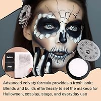 Vista 3 de UCANBE White Pressed Setting Powder for Special Effects & Halloween Makeup, Translucent Matte Finishing Powder, Baking White Face Powder for Long
