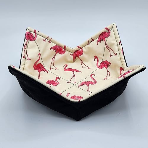 Miniatura 8 de Pink Flamingo Microwave Cozy Summer Tropical Microwaveable Reversible Bowl Holder Pink Handmade Housewarming Hostess Gifts Under 10