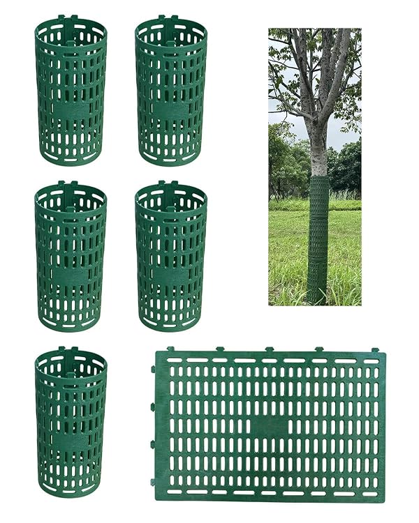 Tree Trunk Protector Guard - 6Pcs Splicable Bark Protectors, Breathable Wildlife Protection by AireKouzia - Used condition - US$15.48
