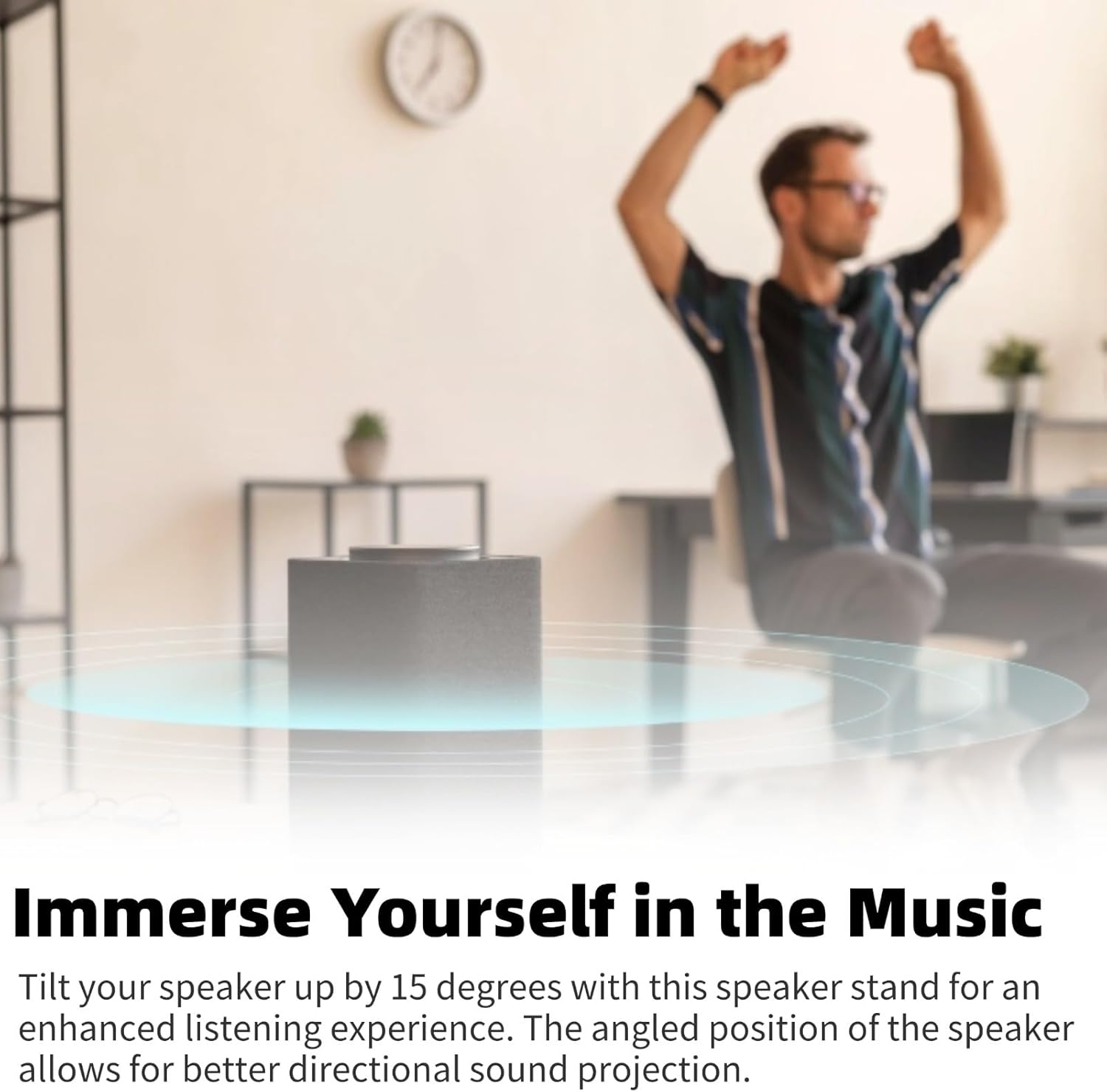 Desktop Speaker Stand for II, Metal Speaker Support Base, Non Slip Vibration Reduction, Incline Design Improve Listening Experience, for II HiFi Speaker Stand