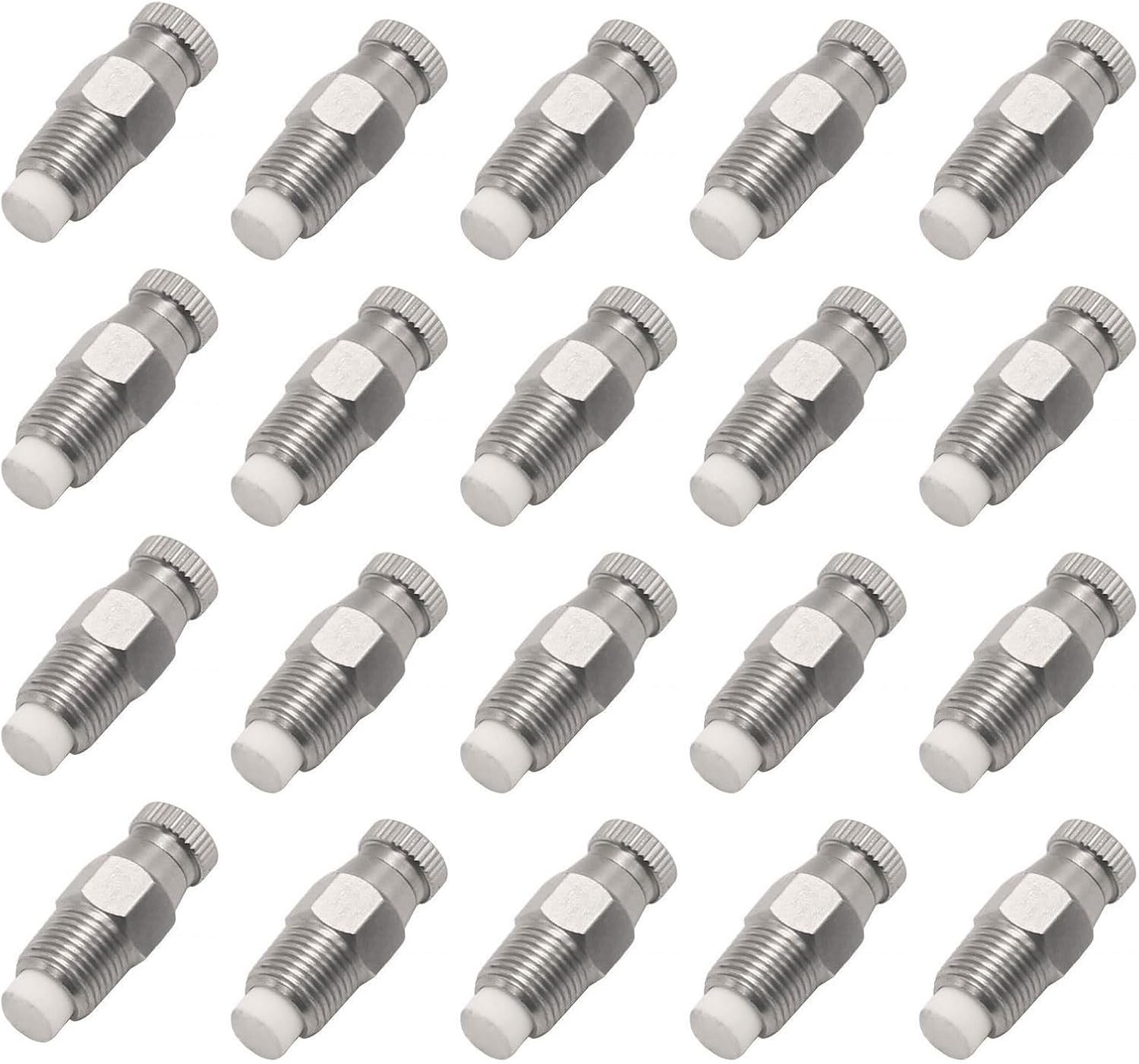Misting Nozzles Stainless Steel Replacement Heads With Filter for Outdoor Cooling System, High Pressure Atomizing Misting Sprayer for Patio Lawn, Landscaping, Dust Control, 1/8" NPT(80pcs,0.1mm(
