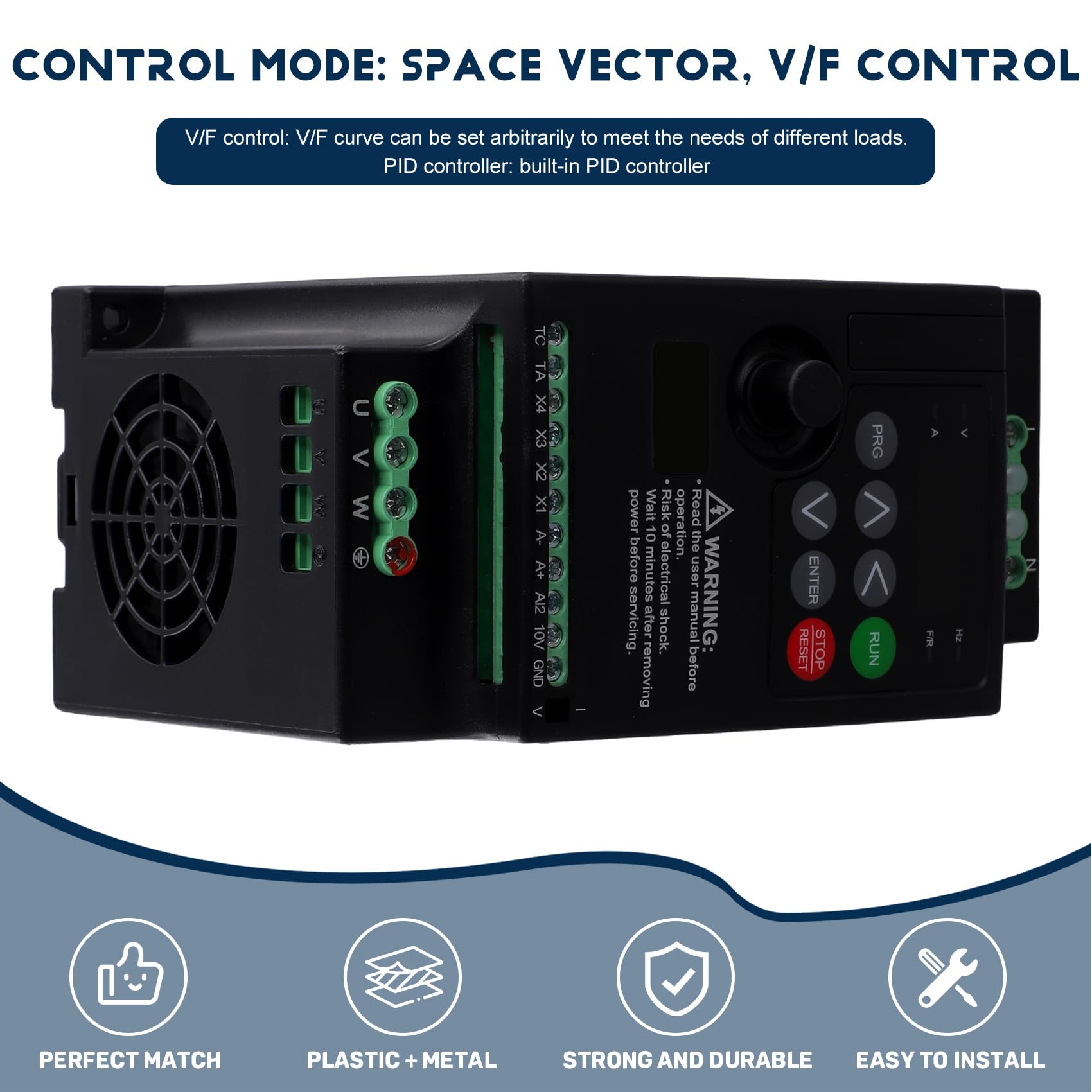 Convertisseur de fréquence universel 220 à 380 Vfd, entrée monophasée, sortie triphasée, régulateur de moteur 2,2 kW