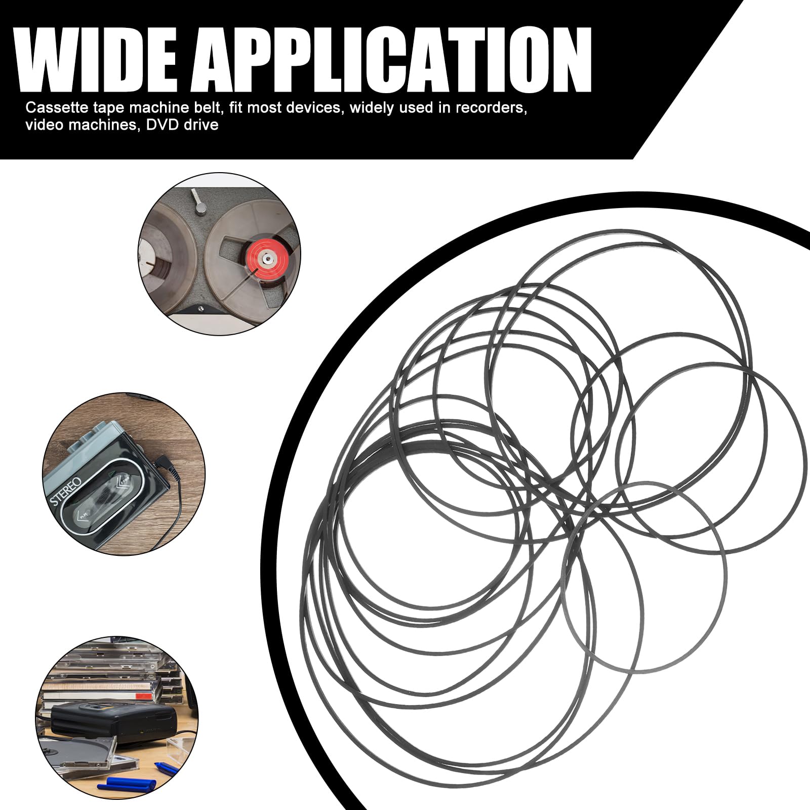 2 COURROIES CARRÉES Pour Tape CD Etc 27,0 Mm X 2,1 Mm EUR 14,06