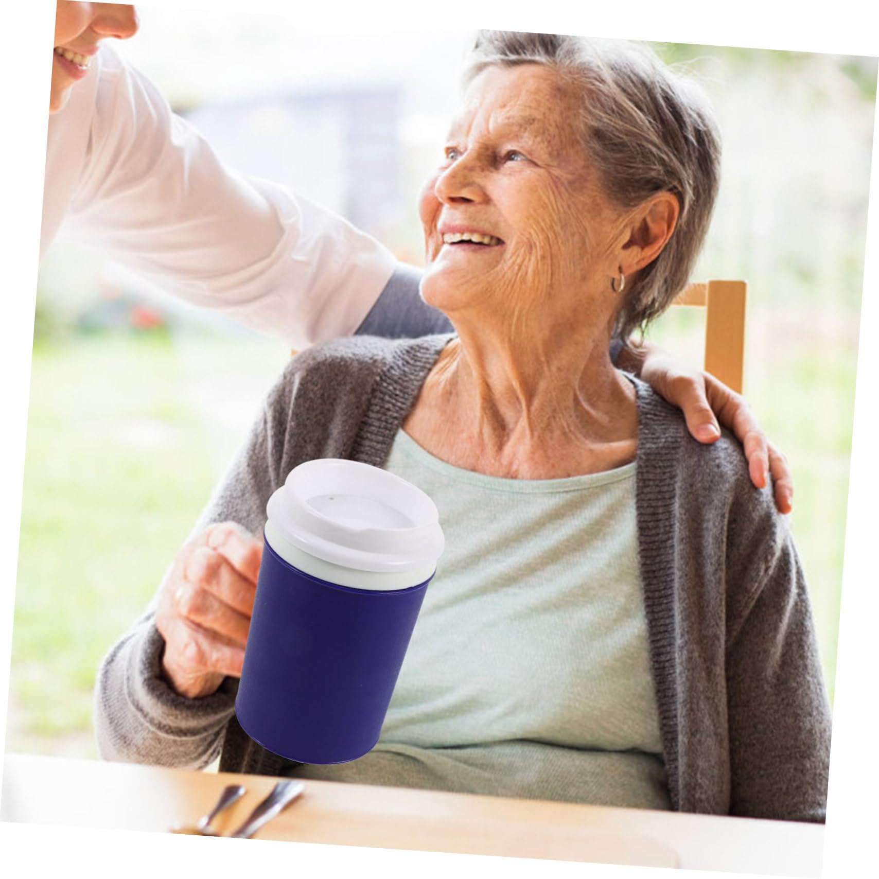 Healvian 4piezas Taza Antigoteo Para Pacientes Discapacidad Vaso Para Ancianos y Movilidad Reducida Para Sopa Agua y Porridge Capacidad