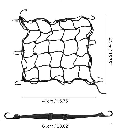 Miniatura 3 de X AUTOHAUX Red de motocicleta de 15.7 in, red de carga elástica para equipaje, 23.6 in, red de casco para motocicleta y bicicleta