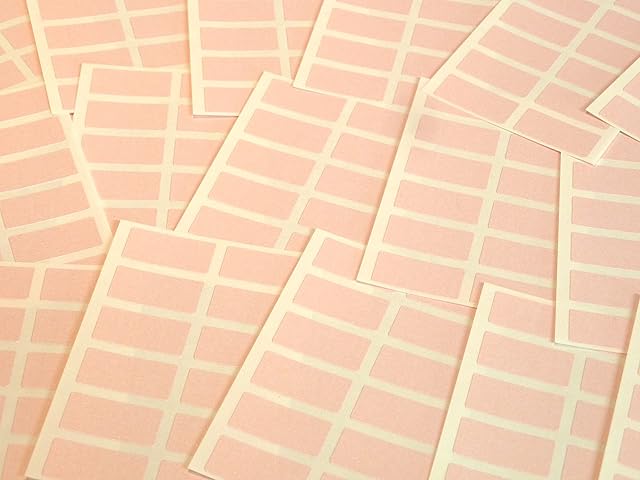 200 Labels, 25x12mm Rectangle, Pink, Colour Code Stickers, Self-Adhesive Sticky Coloured Labels