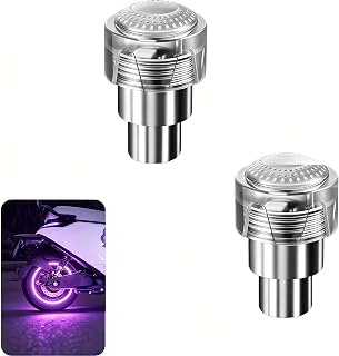 2 PCS LED Valve Cap, Waterproof Flashing Tire Cover, Motion Neon Wheel Light, for Motorcycle Bicycle E-Bike (Purple)